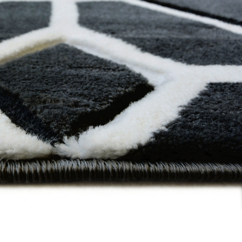 Lewis's Home Daytona Tile Geo Rugs - Black