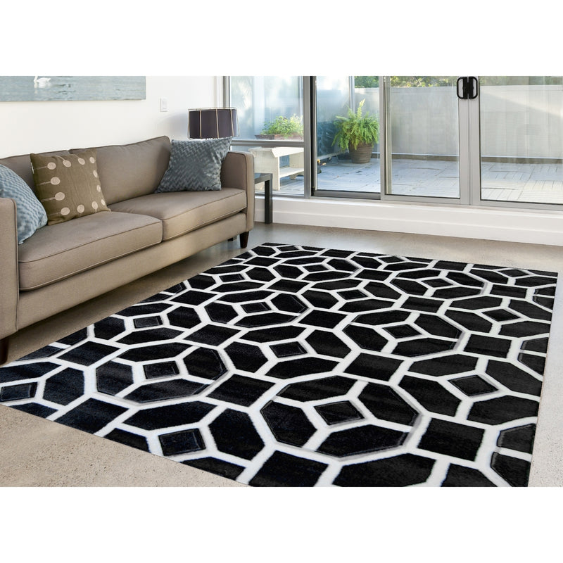 Lewis's Home Daytona Tile Geo Rugs - Black