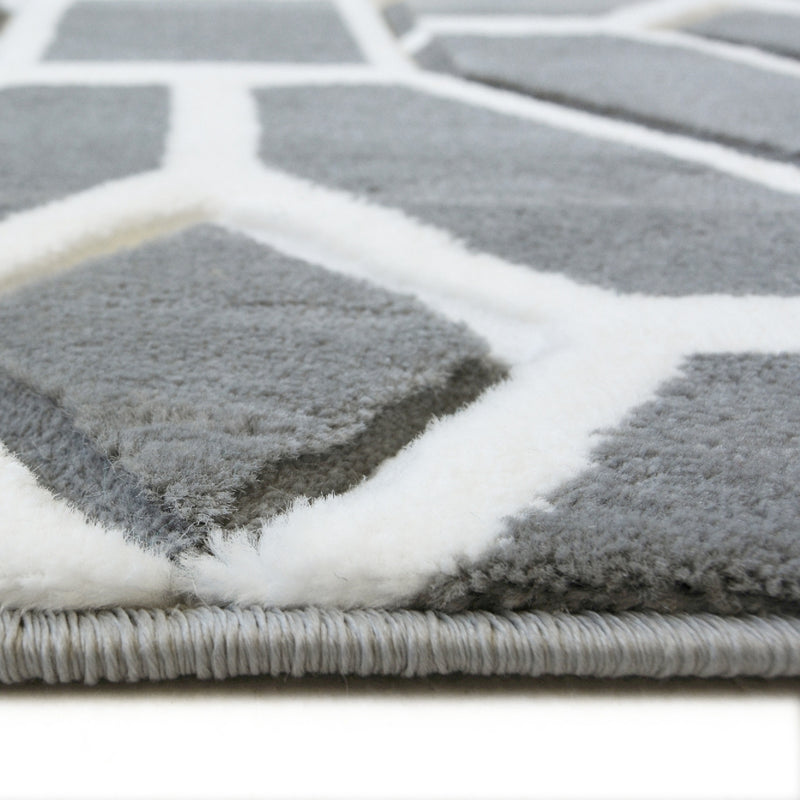 Lewis's Home Daytona Tile Geo Rugs - Grey