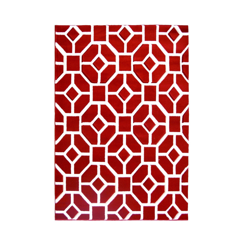 Lewis's Home Daytona Tile Geo Rugs - Red