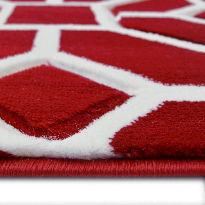 Lewis's Home Daytona Tile Geo Rugs - Red