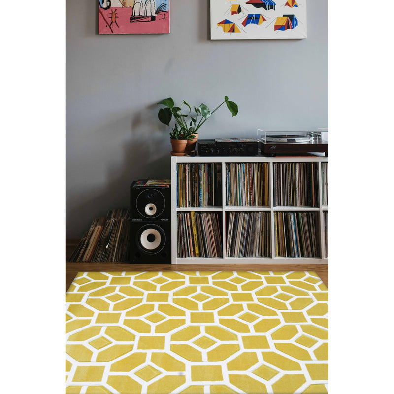 Lewis's Home Daytona Tile Geo Rugs - Yellow
