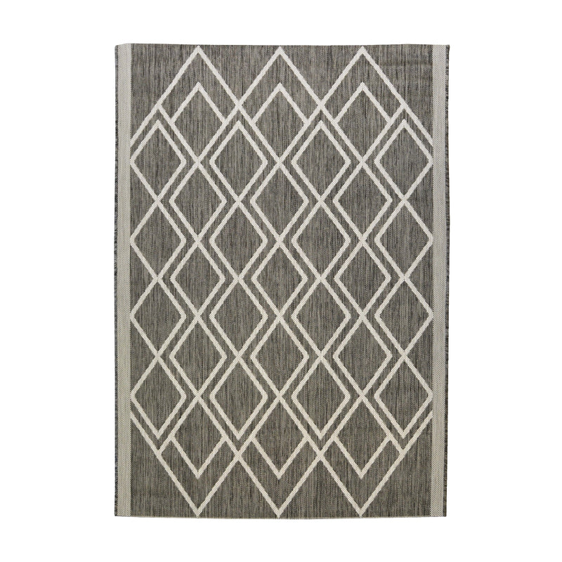 Lewis's Home Compass Diamond Flatweave Indoor & Outdoor Rugs - Grey