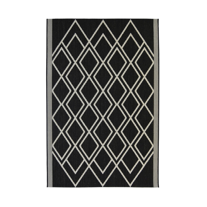 Lewis's Home Compass Diamond Flatweave Indoor & Outdoor Rugs - Black