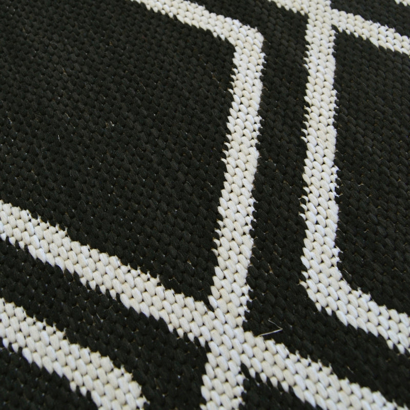 Lewis's Home Compass Diamond Flatweave Indoor & Outdoor Rugs - Black