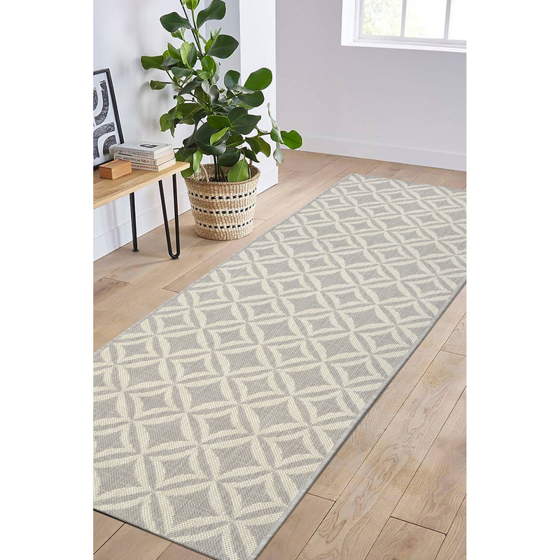 Lewis's Home Compass Geo Flatweave Indoor & Outdoor Rugs - Grey