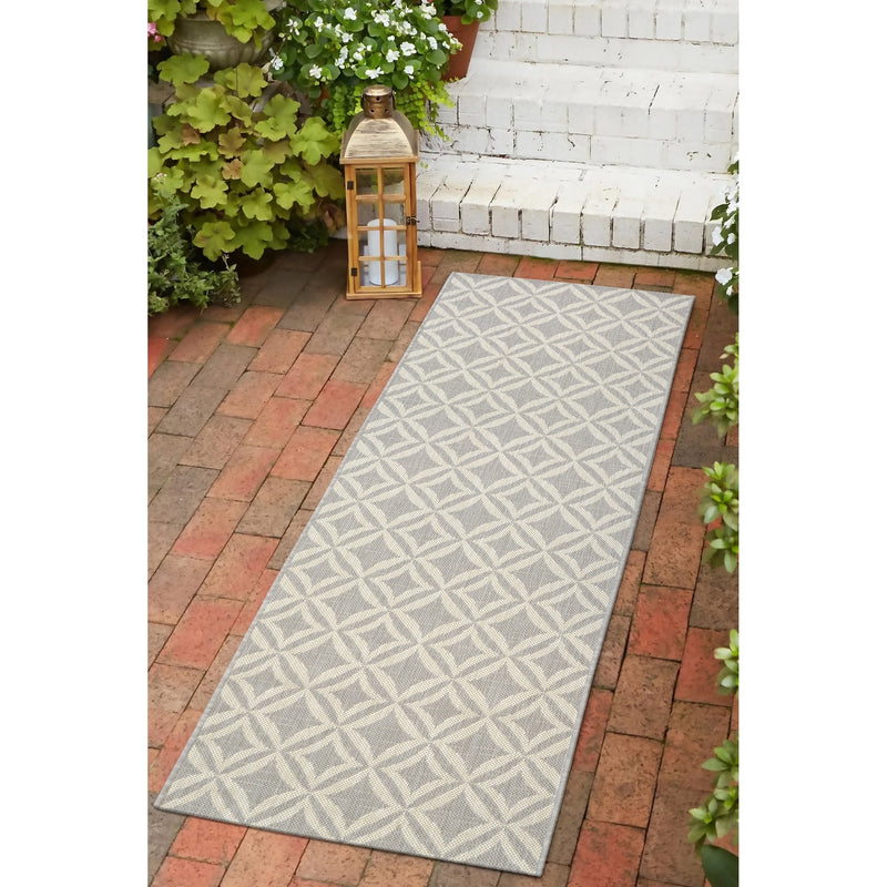 Lewis's Home Compass Geo Flatweave Indoor & Outdoor Rugs - Grey