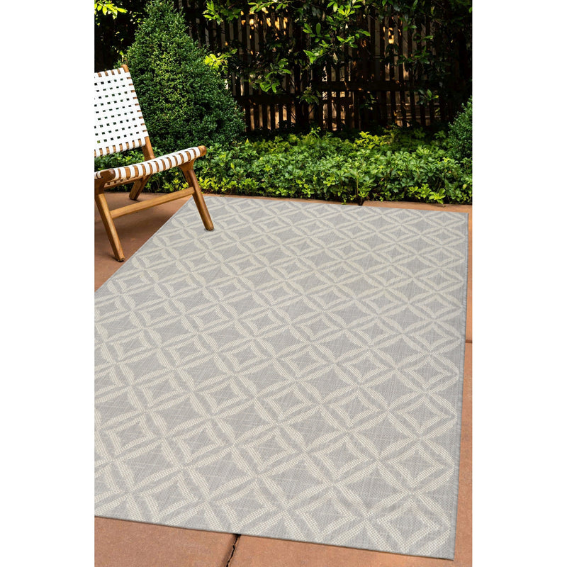 Lewis's Home Compass Geo Flatweave Indoor & Outdoor Rugs - Grey