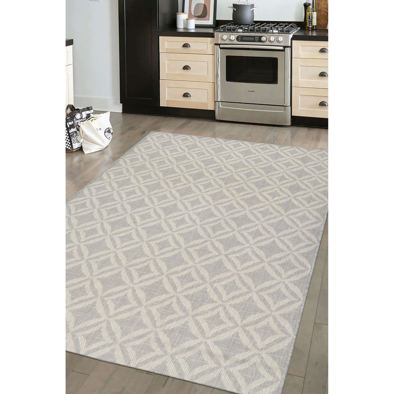 Lewis's Home Compass Geo Flatweave Indoor & Outdoor Rugs - Grey