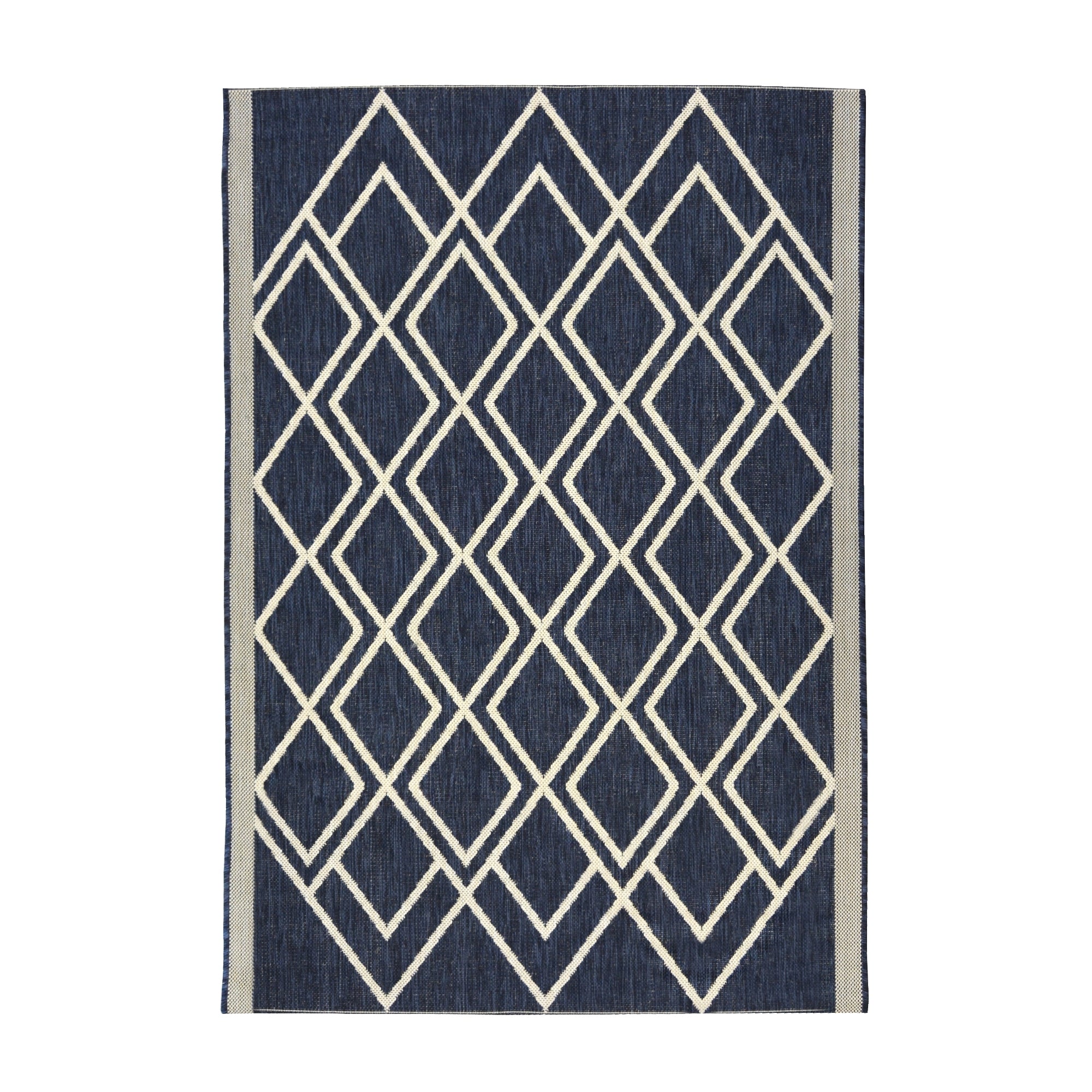 Lewis's Home Compass Diamond Flatweave Indoor & Outdoor Rugs - Navy
