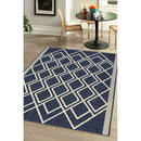 Lewis's Home Compass Diamond Flatweave Indoor & Outdoor Rugs - Navy