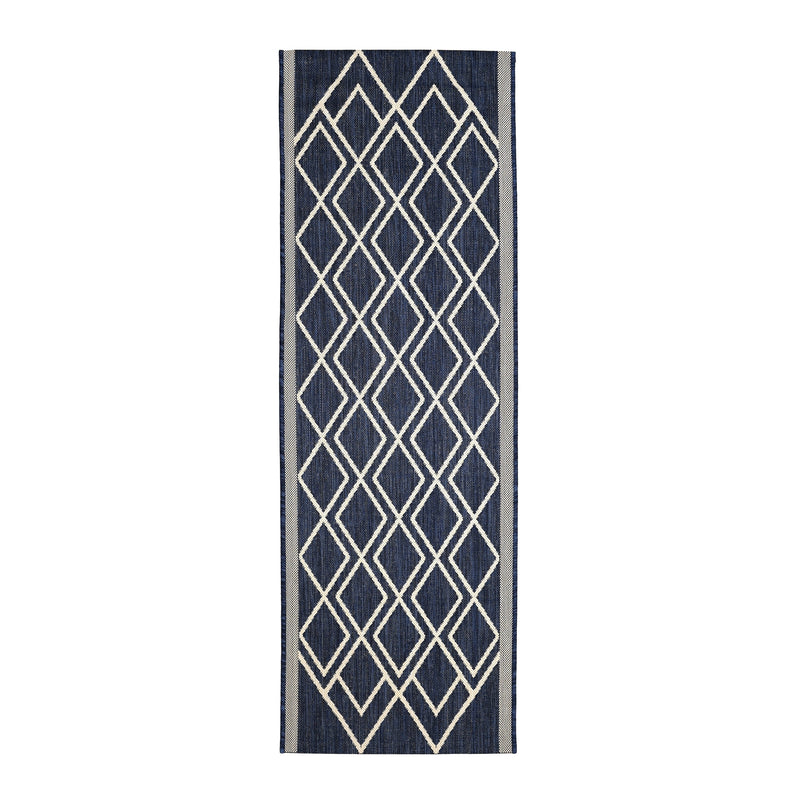 Lewis's Home Compass Diamond Flatweave Indoor & Outdoor Rugs - Navy