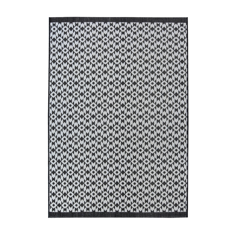 Lewis's Home Compass Aztec Flatweave Indoor & Outdoor Rugs - Black