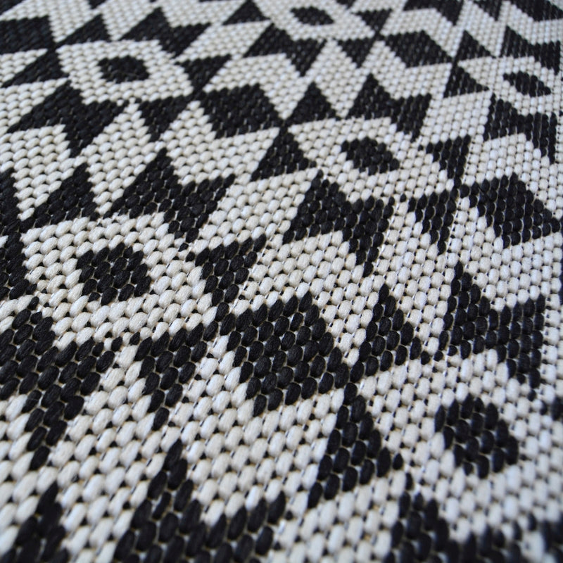 Lewis's Home Compass Aztec Flatweave Indoor & Outdoor Rugs - Black