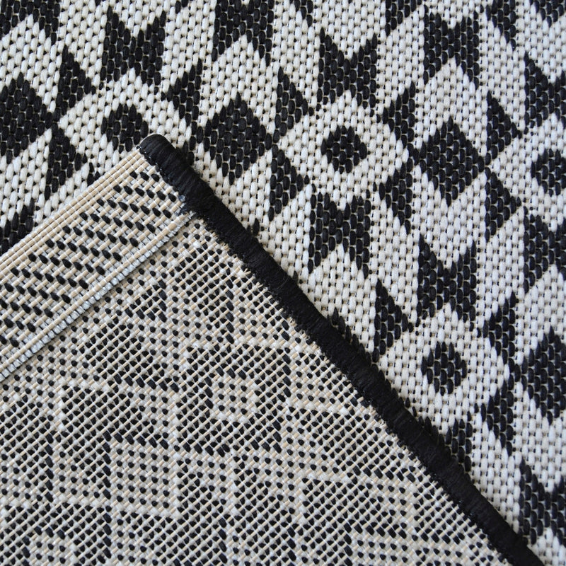 Lewis's Home Compass Aztec Flatweave Indoor & Outdoor Rugs - Black