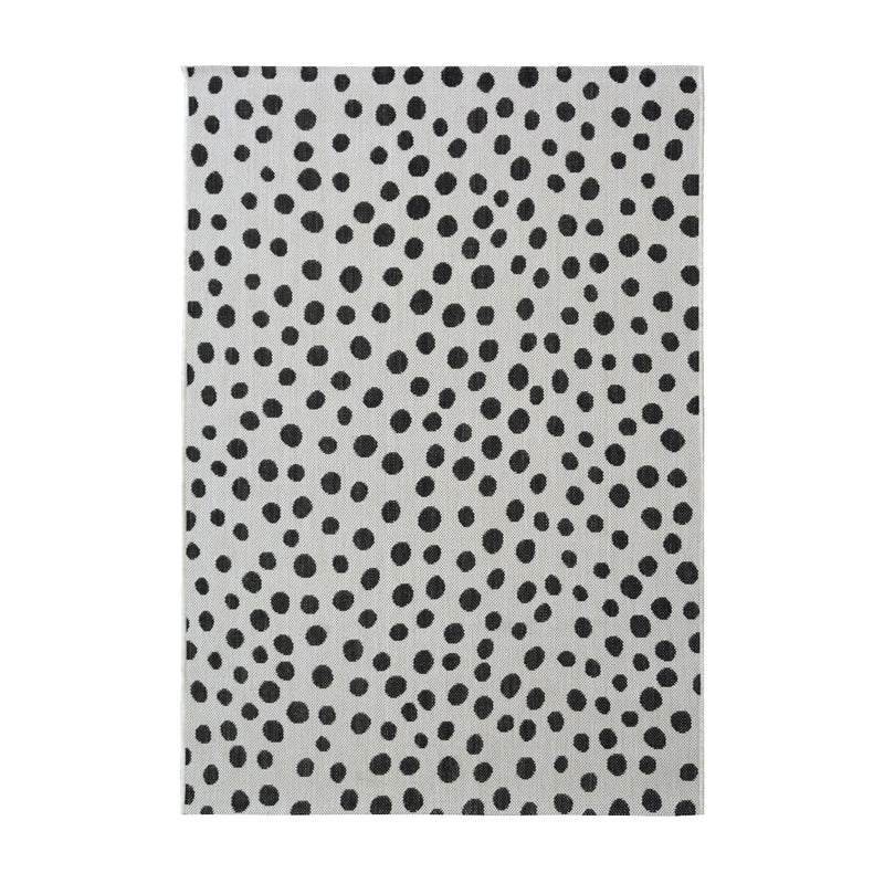 Lewis's Home Compass Mono Spot Flatweave Indoor & Outdoor Rugs - White & Black