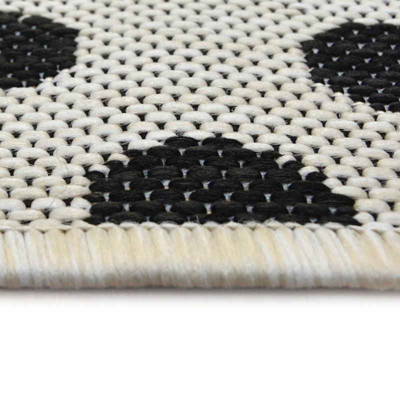 Lewis's Home Compass Mono Spot Flatweave Indoor & Outdoor Rugs - White & Black