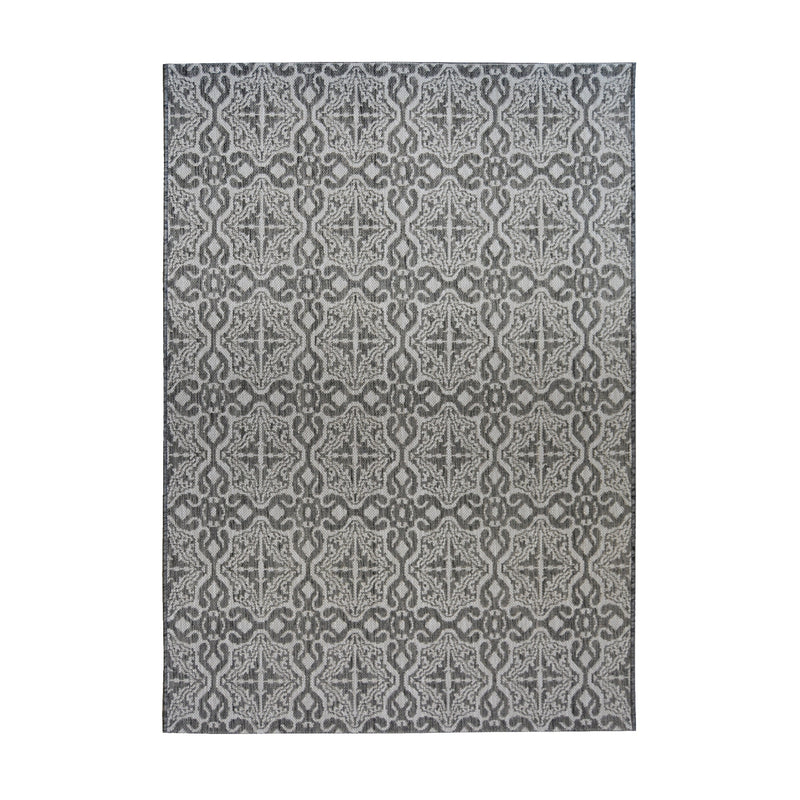 Lewis's Home Compass Victorian Flatweave Indoor & Outdoor Rugs - Grey