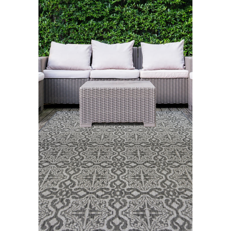 Lewis's Home Compass Victorian Flatweave Indoor & Outdoor Rugs - Grey