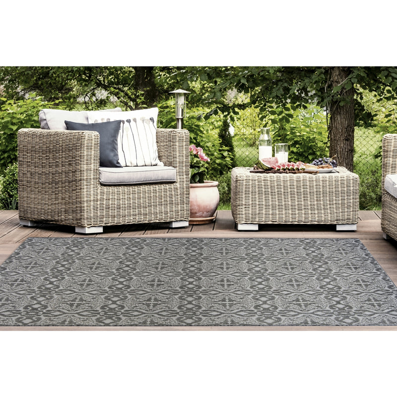 Lewis's Home Compass Victorian Flatweave Indoor & Outdoor Rugs - Grey