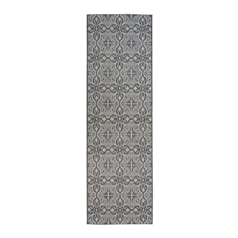 Lewis's Home Compass Victorian Flatweave Indoor & Outdoor Rugs - Grey