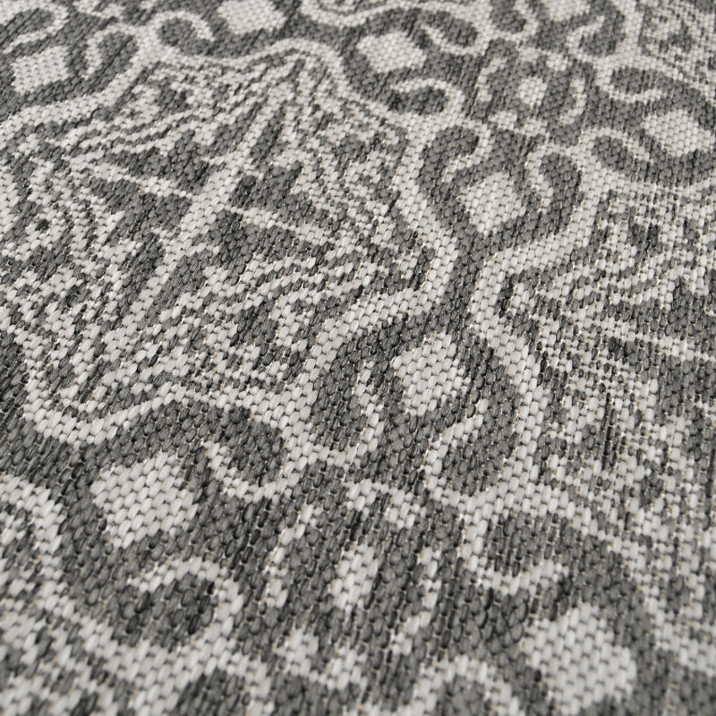 Lewis's Home Compass Victorian Flatweave Indoor & Outdoor Rugs - Grey
