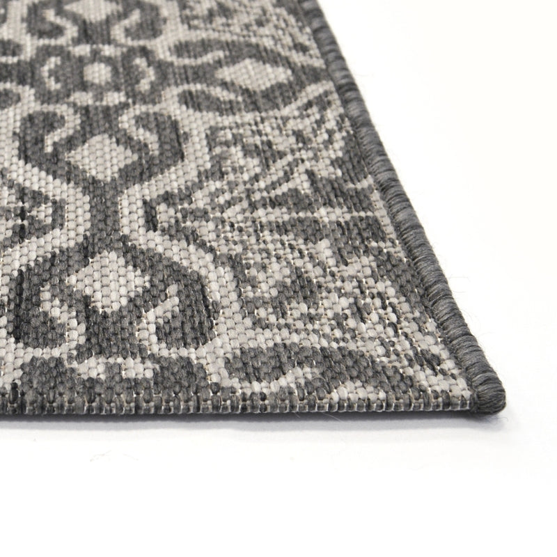 Lewis's Home Compass Victorian Flatweave Indoor & Outdoor Rugs - Grey