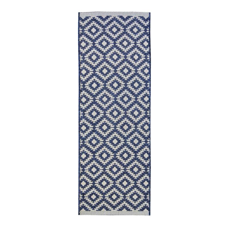 Lewis's Home Compass Indoor and Outdoor Flatweave Rugs - Navy Blue