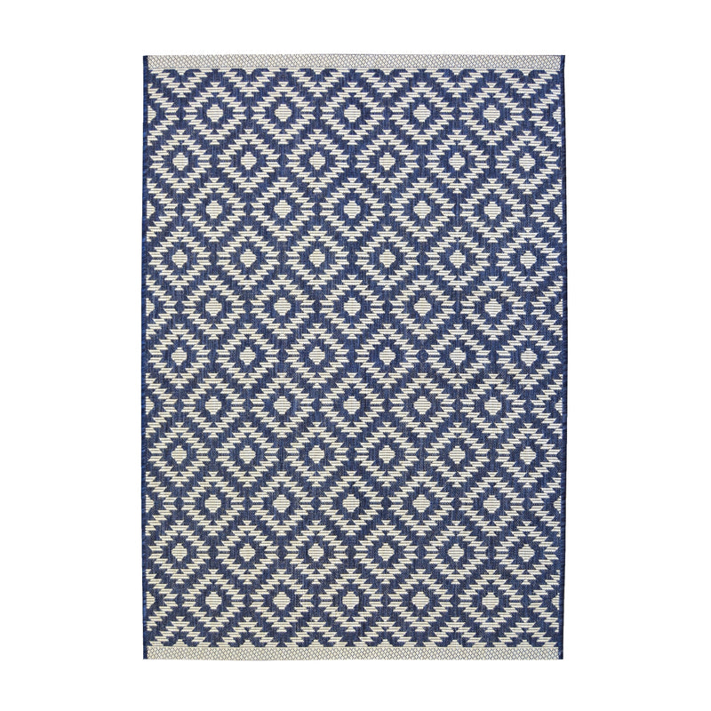 Lewis's Home Compass Indoor and Outdoor Flatweave Rugs - Navy Blue