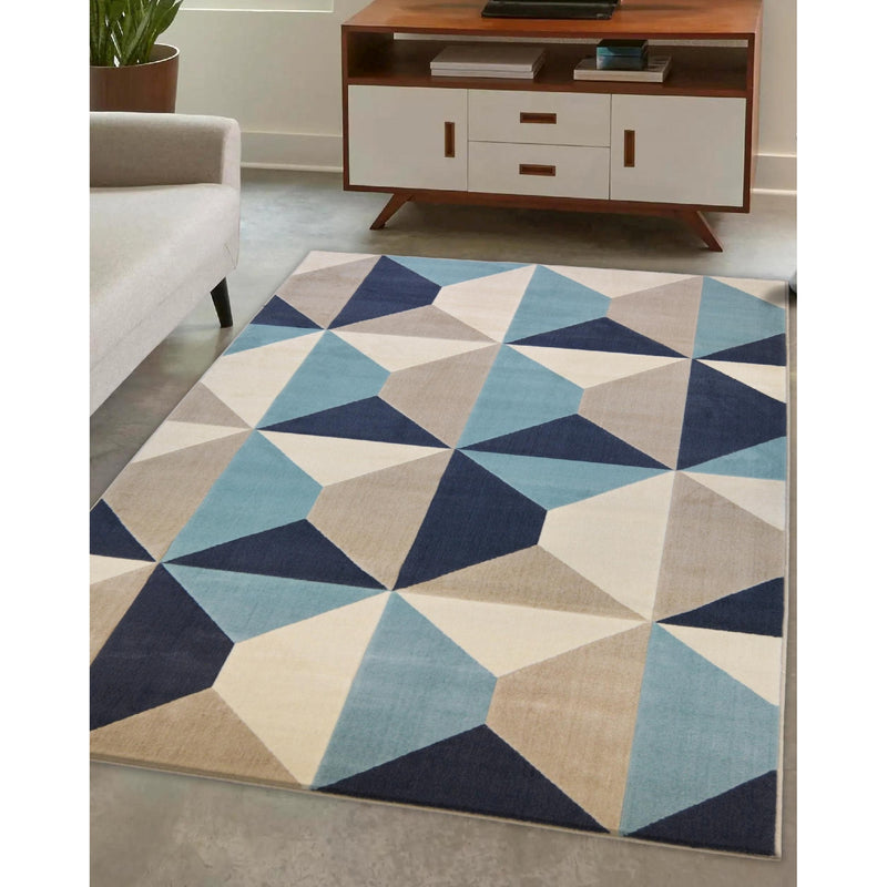 Lewis's Home Creation Geo Rugs - Blue & Navy Blue