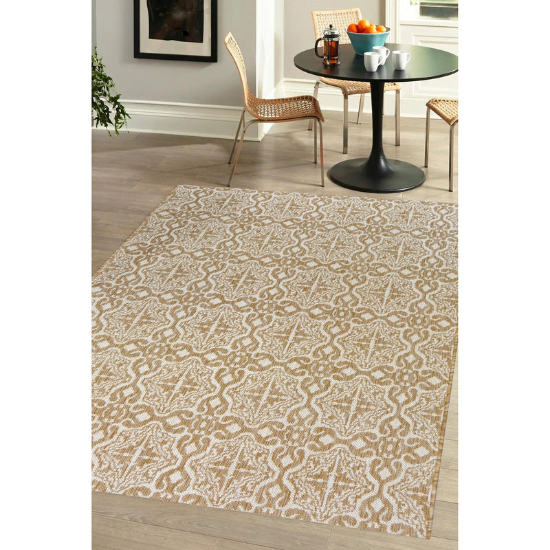Lewis's Home Compass Victorian Flatweave Indoor & Outdoor Rugs - Natural