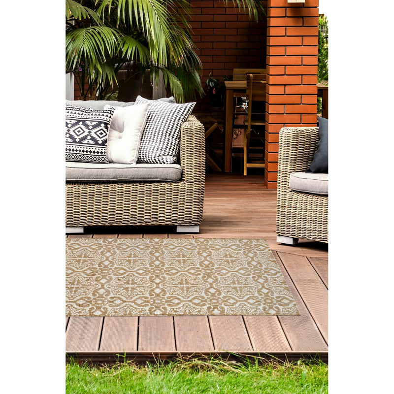 Lewis's Home Compass Victorian Flatweave Indoor & Outdoor Rugs - Natural