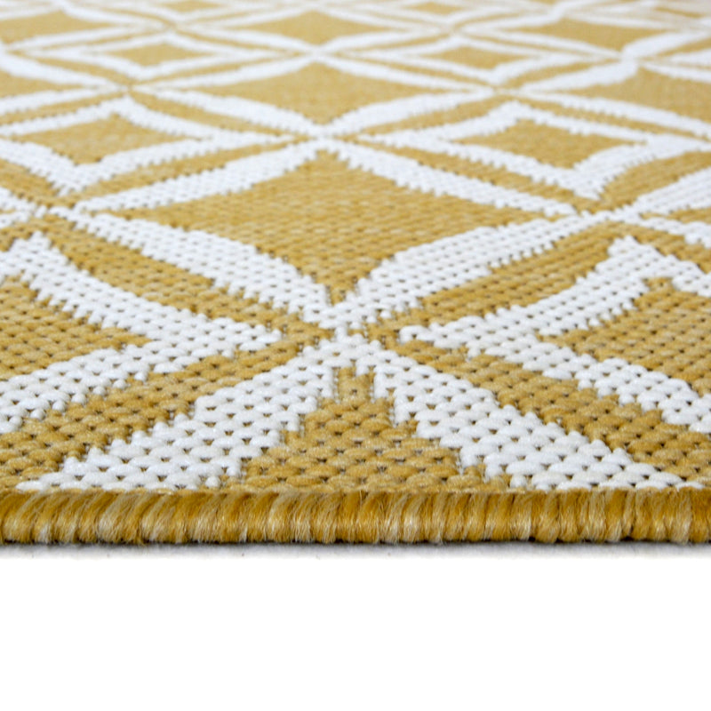 Lewis's Home Compass Geo Flatweave Indoor & Outdoor Rugs - Yellow