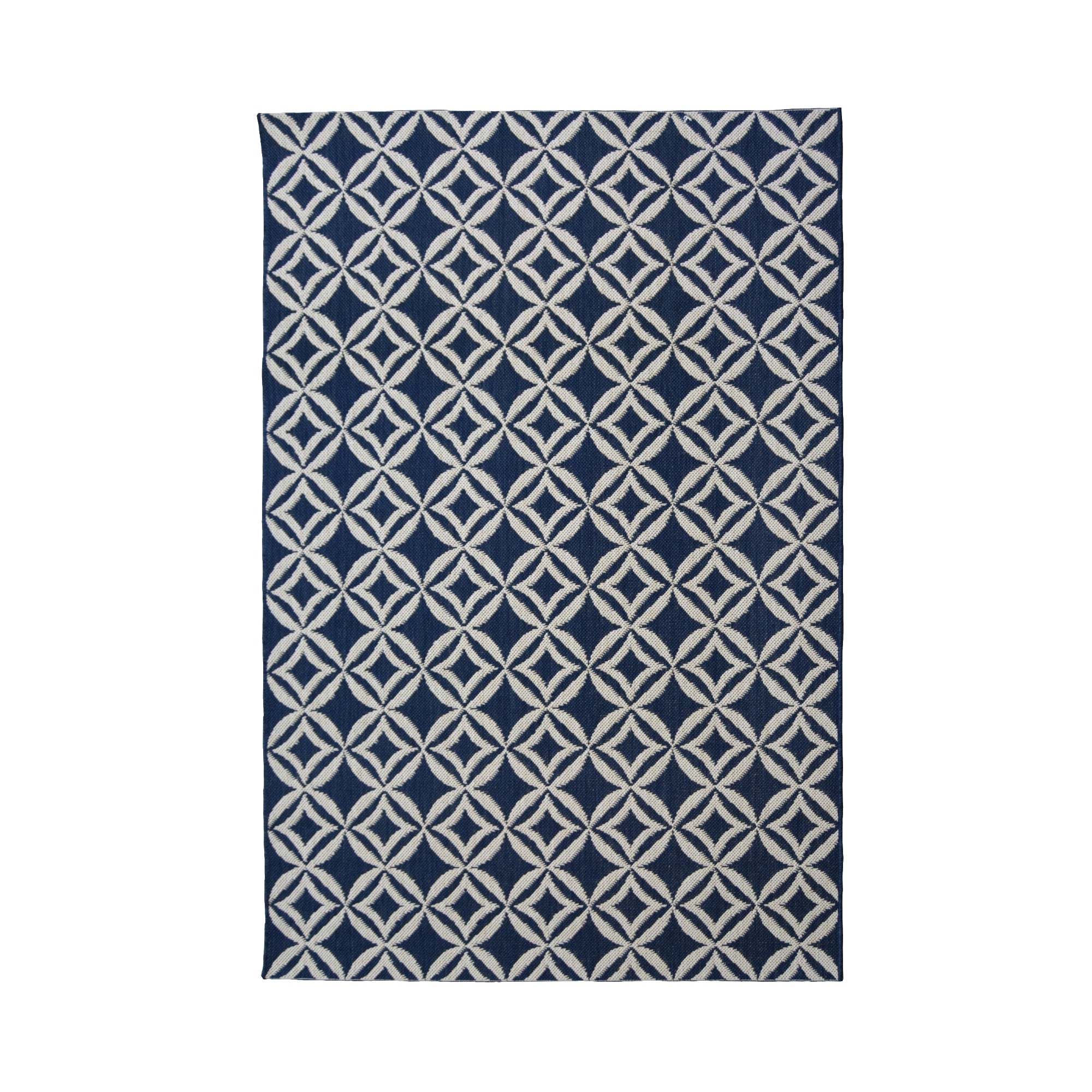 Lewis's Home Compass Geo Flatweave Indoor & Outdoor Rugs - Navy