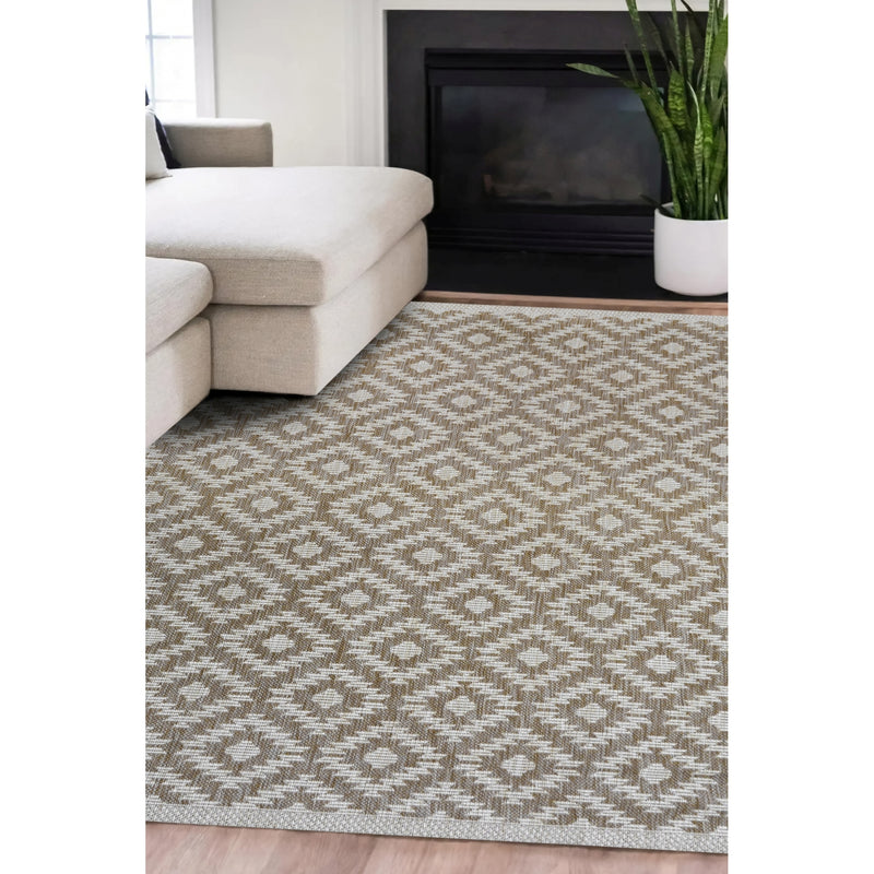 Lewis's Home Compass Indoor and Outdoor Flatweave Rugs - Natural Brown