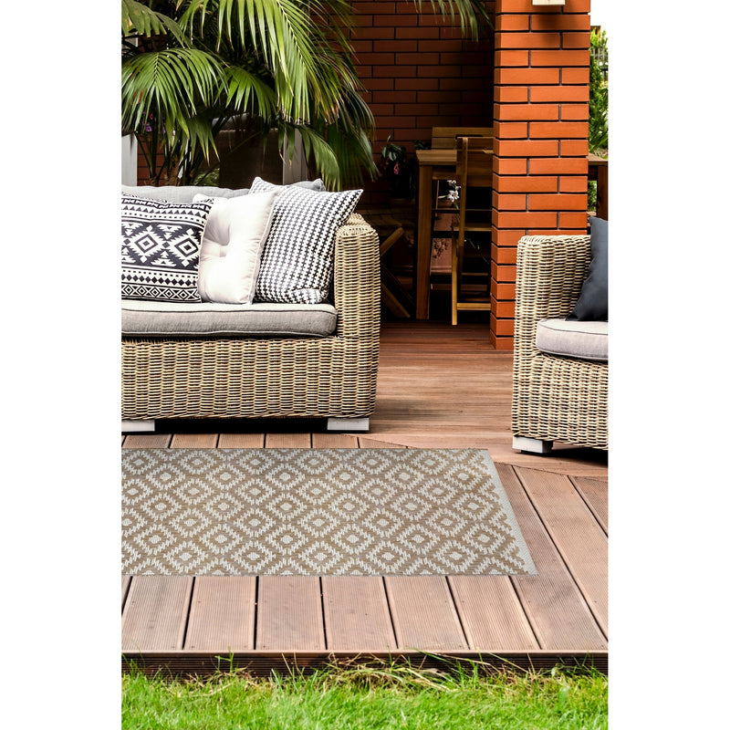 Lewis's Home Compass Indoor and Outdoor Flatweave Rugs - Natural Brown
