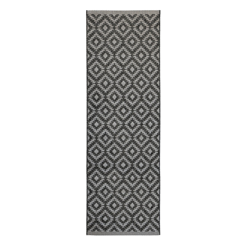 Lewis's Home Compass Indoor and Outdoor Flatweave Rugs - Anthracite Grey