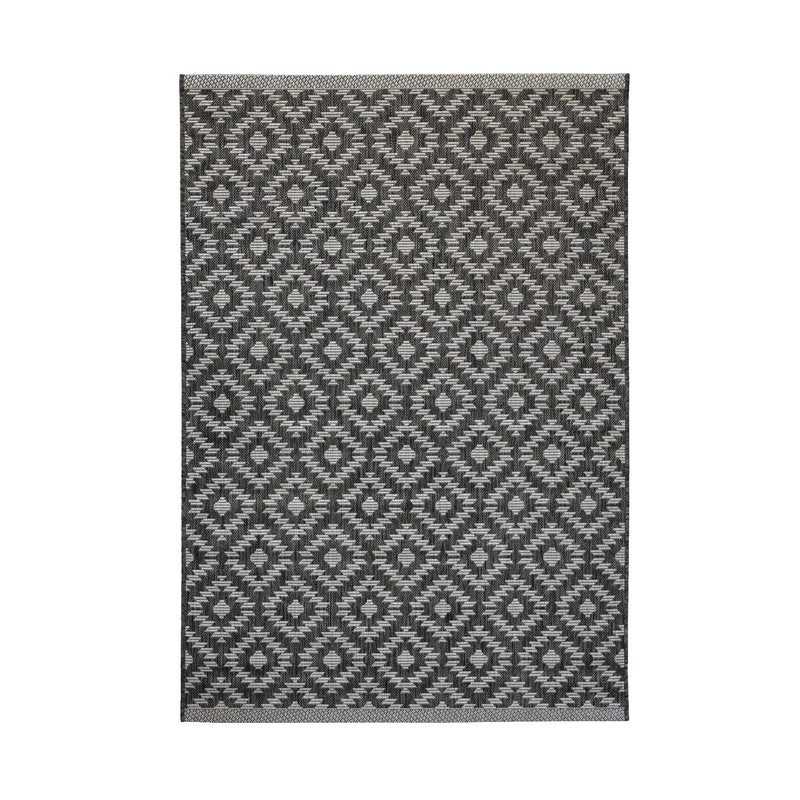 Lewis's Home Compass Indoor and Outdoor Flatweave Rugs - Anthracite Grey