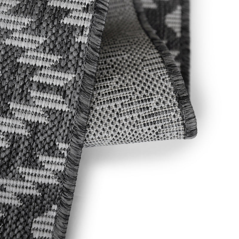 Lewis's Home Compass Indoor and Outdoor Flatweave Rugs - Anthracite Grey