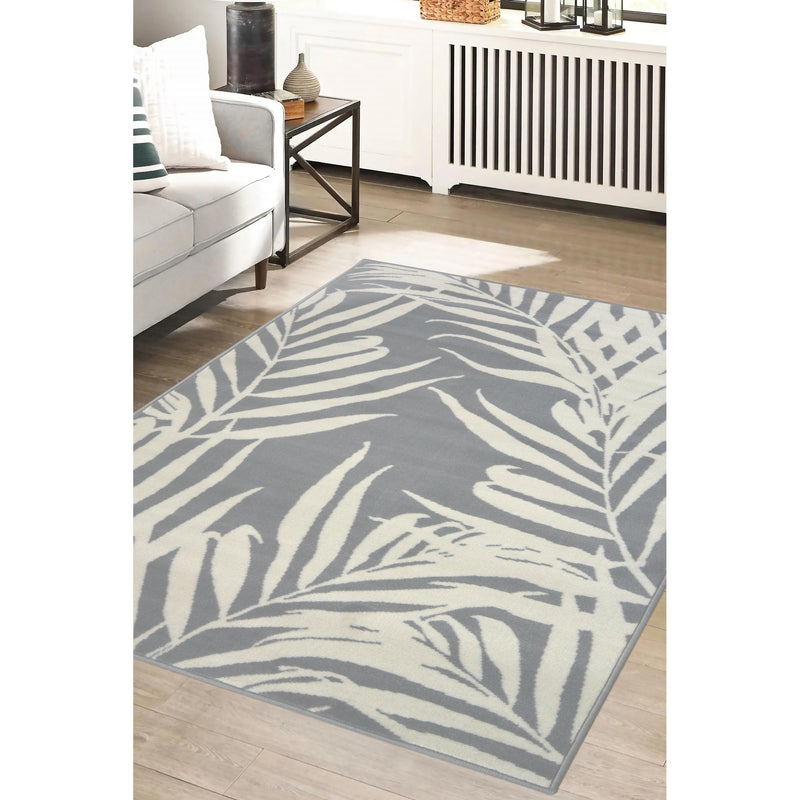Lewis's Home Maestro Leaf Rugs - Grey