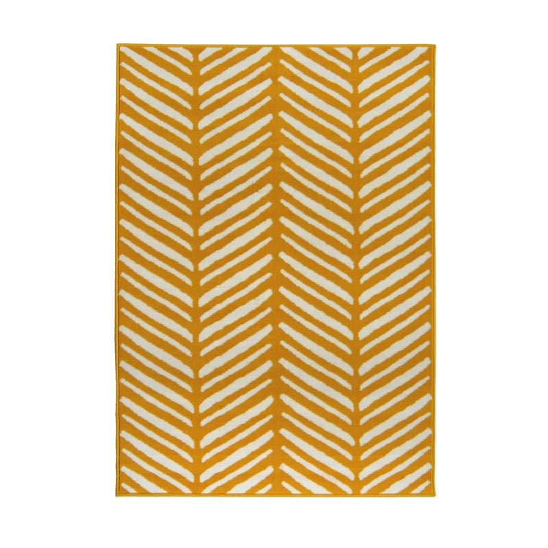 Lewis's Home Maestro Herringbone Rugs - Ochre Yellow