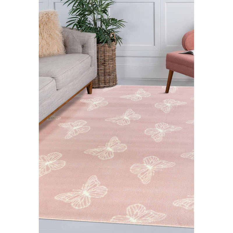 Lewis's Home Maestro Butterfly Rugs - Blush Pink