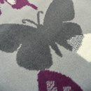 Lewis's Home Maestro Butterfly Rugs - Purple & Grey
