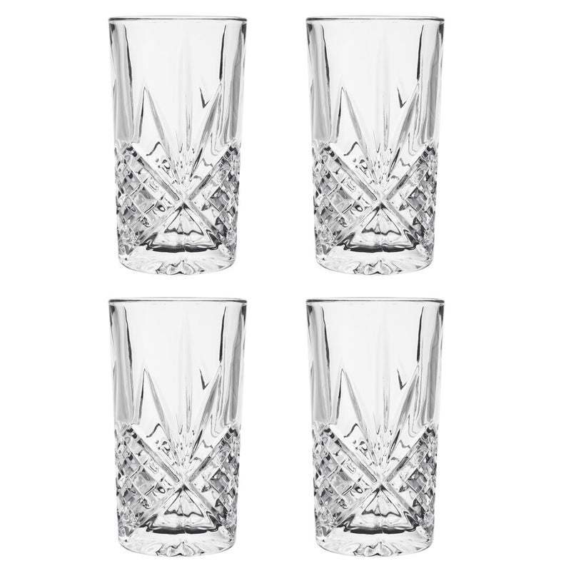 Beaufort Set of 4 Crystal High Ball Glasses
