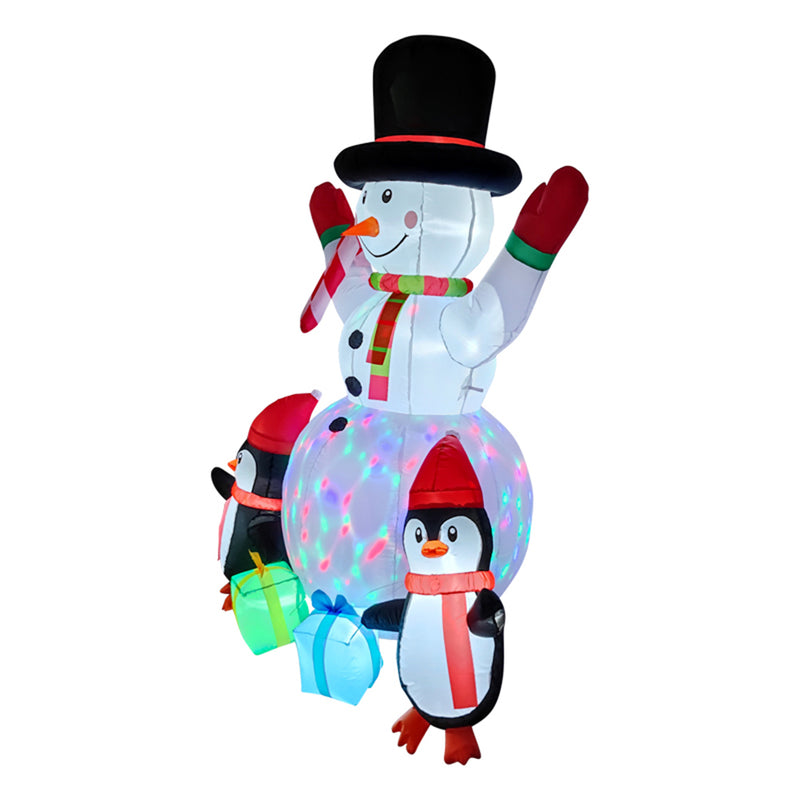 Lifeideas 6ft Christmas Inflatable Snowman and Penguins Decoration with LED Lights