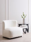 Montreal Ivory Boucle Effect Armless Lounge Chair