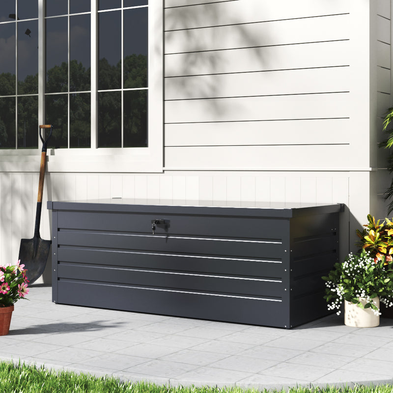 Livingandhome 600L Metal Outdoor Garden Storage Box Lockable
