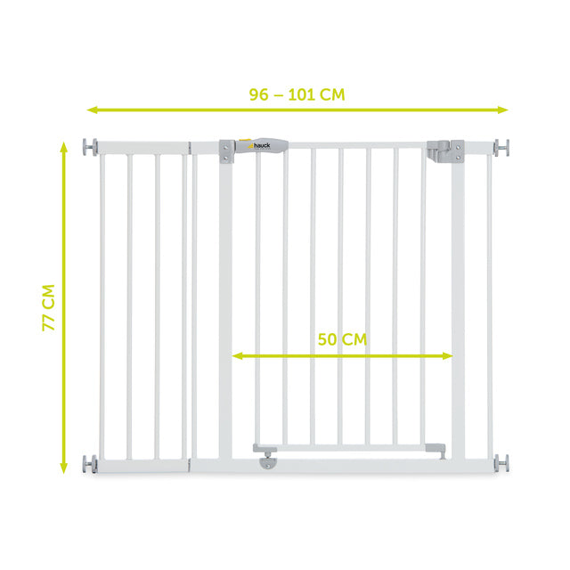 Hauck Open N Stop Safety Gate + 21cm Extension - White