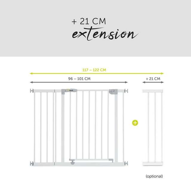 Hauck Open N Stop Safety Gate + 21cm Extension - White
