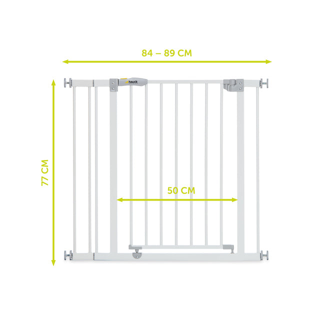 Hauck Open N Stop Safety Gate + 9cm Extension - White